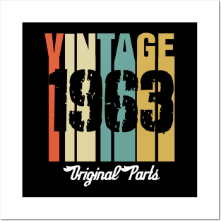 Vintage 1963 Original Parts Retro Vintage Birthday Gifts 57s Posters and Art